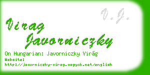 virag javorniczky business card