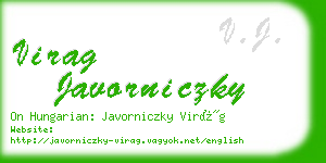 virag javorniczky business card